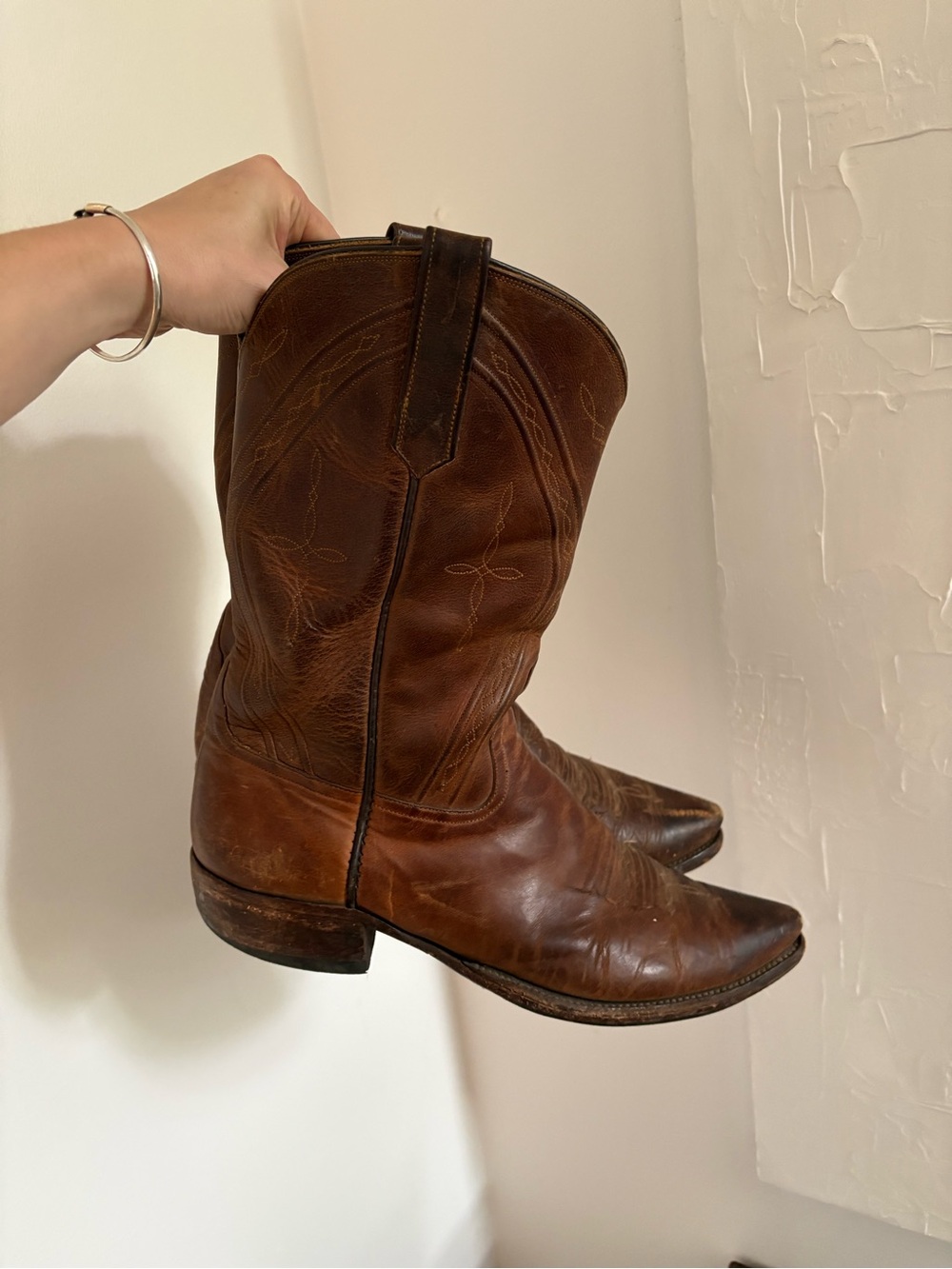 Rios of Mercedes Brown Leather Western Cowboy Boots